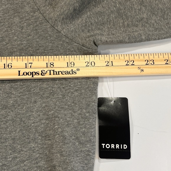 NWT Torrid‎ Cozy Fleece Shift Dress Womens 1X/14-16 Gray Rainbow Sleeve Belt NEW - Picture 12 of 15